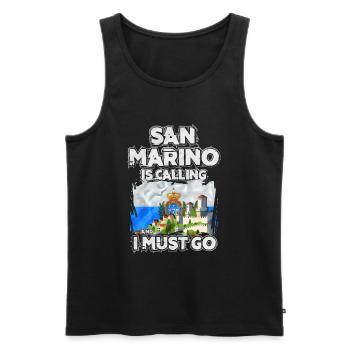 San Marino - Men's Premium Organic Tank Top - black - Front - AI Model Male 178 light (178cm)