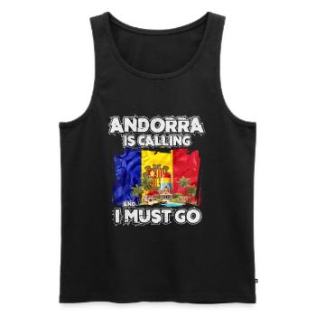 Andorra - Men's Premium Organic Tank Top - black - Front - AI Model Male 178 light (178cm)
