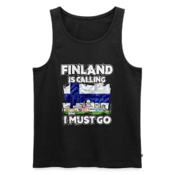 Finland - Men's Premium Organic Tank Top - black - Front - AI Model Male 178 light (178cm)