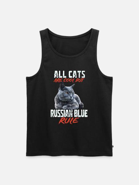 Russian Blue - Herre Premium økologisk tanktop - sort