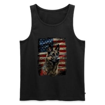 Norvégien Elkhound America États-Unis - Débardeur bio Premium Homme - noir - Devant - Michal (187cm)