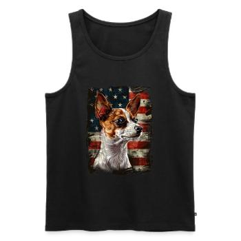Renard Terrier Toy - America Usa - Débardeur bio Premium Homme - noir - Devant - Michal (187cm)