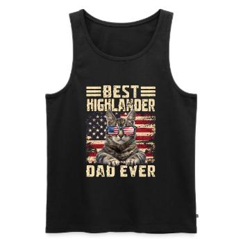 Highlander Papa - Männer Premium Bio Tank Top - Schwarz - Vorne - AI Model Male 178 light (178cm)