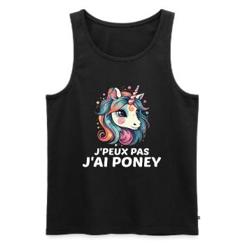 Ich kann nicht, ich habe ein Pony - Männer Premium Bio Tank Top - Schwarz - Vorne - Michal (187cm)