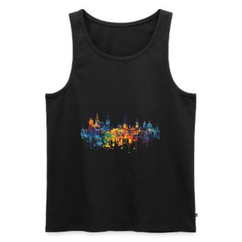 Neunkirchen-Seelscheid - Men's Premium Organic Tank Top - black - Front - Michal (187cm)