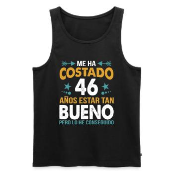 ME HA COSTADO 46 ANOS ESTAR TAN BUENO - Männer Premium Bio Tank Top - Schwarz - Vorne - AI Model Male 178 light (178cm)
