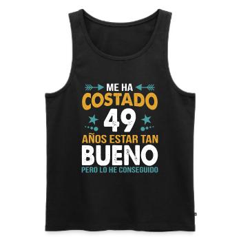 ME HA COSTADO 49 AÑOS ESTAR TAN BUENO - Débardeur bio Premium Homme - noir - Devant - AI Model Male 178 light (178cm)