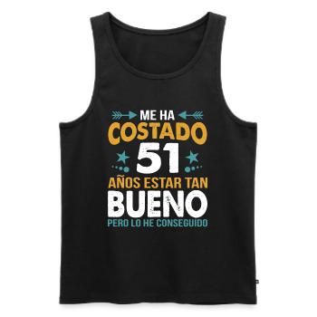 ME HA COSTADO 51 AÑOS ESTAR TAN BUENO - Débardeur bio Premium Homme - noir - Devant - AI Model Male 178 light (178cm)