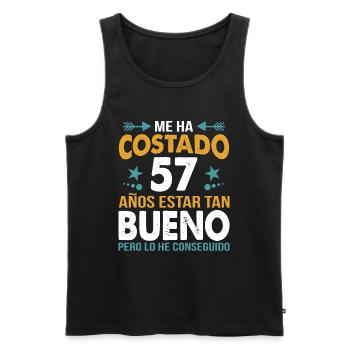 ME HA COSTADO 57 AÑOS ESTAR TAN BUENO - Männer Premium Bio Tank Top - Schwarz - Vorne - AI Model Male 178 light (178cm)