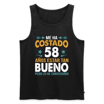 ME HA COSTADO 58 AÑOS ESTAR TAN BUENO - Débardeur bio Premium Homme - noir - Devant - Michal (187cm)