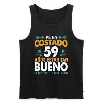 ME HA COSTADO 59 AÑOS ESTAR TAN BUENO - Débardeur bio Premium Homme - noir - Devant - AI Model Male 178 light (178cm)