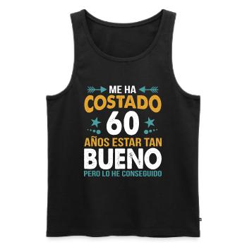 ME HA COSTADO 60 AÑOS ESTAR TAN BUENO - Männer Premium Bio Tank Top - Schwarz - Vorne - AI Model Male 178 light (178cm)