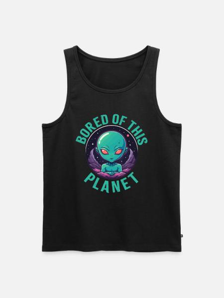 Bored of this planet. - Men's Premium Organic Tank Top - black