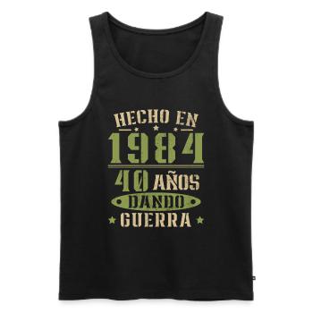 Fabriqué en 1984 40 ans d’existence Cadeau d’anniversaire - Débardeur bio Premium Homme - noir - Devant - Michal (187cm)