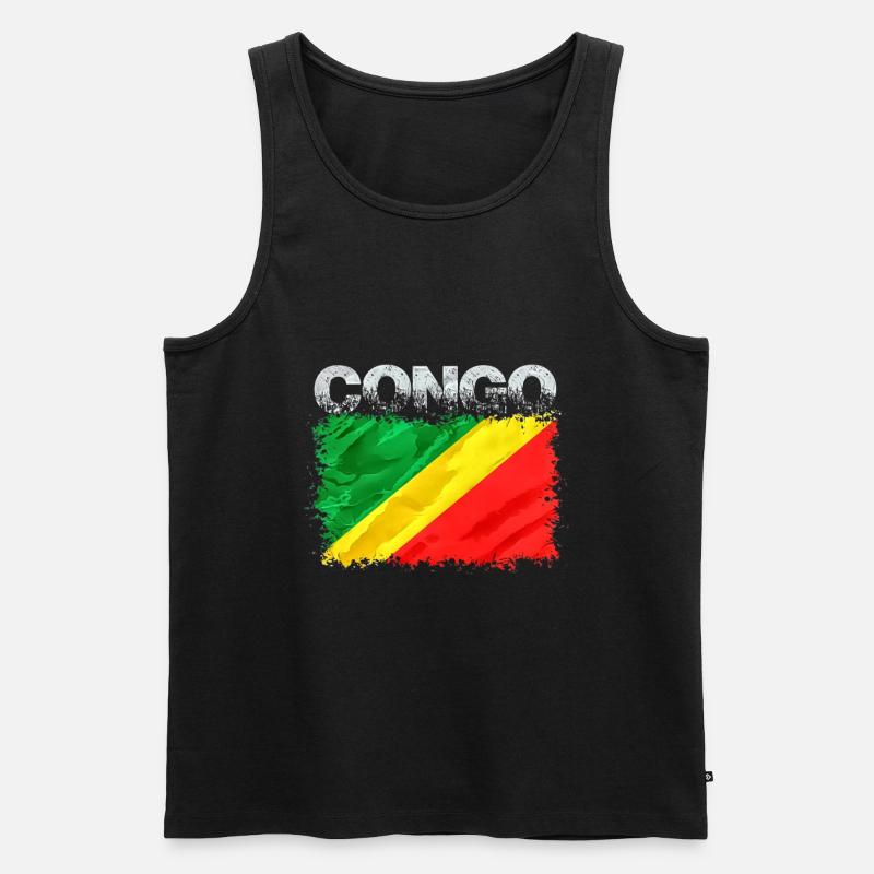 Kongo - Männer Premium Bio Tank Top - Schwarz