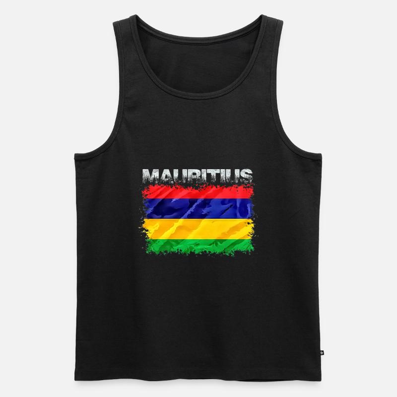 Mauritius - Männer Premium Bio Tank Top - Schwarz