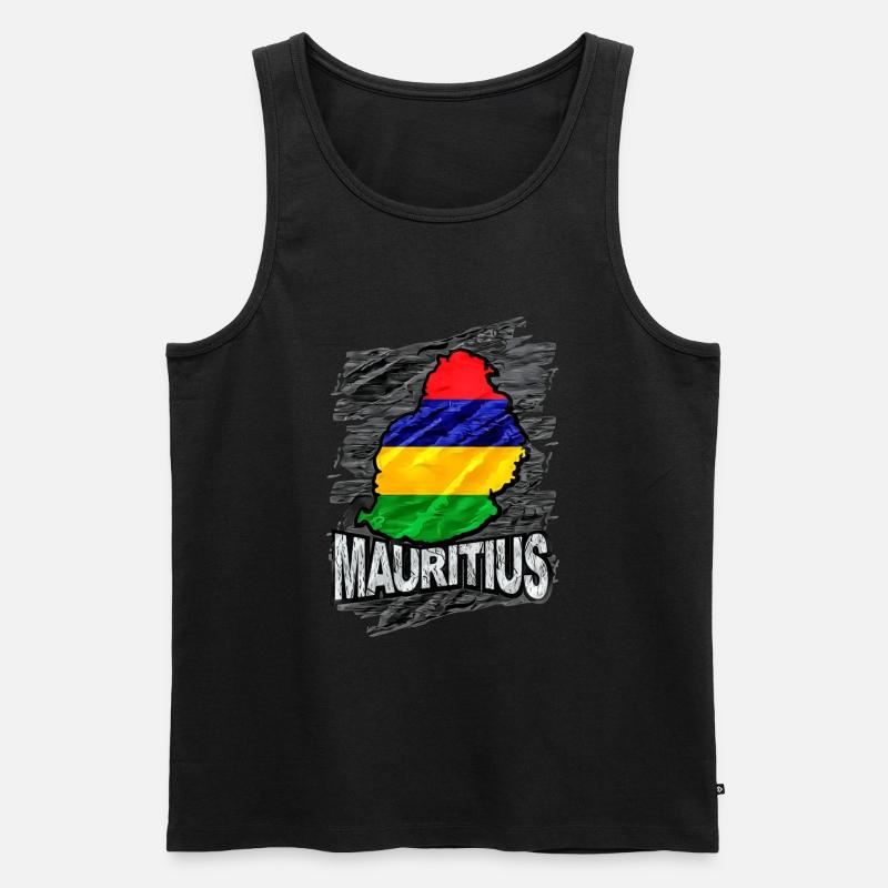 Mauritius - Männer Premium Bio Tank Top - Schwarz
