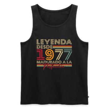 Legende seit 1977 Geburtstagsgeschenk - Männer Premium Bio Tank Top - Schwarz - Vorne - Michal (187cm)