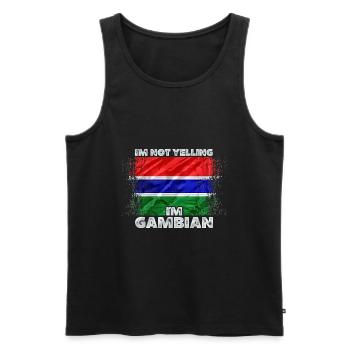 Gambie - Débardeur bio Premium Homme - noir - Devant - AI Model Male 178 light (178cm)