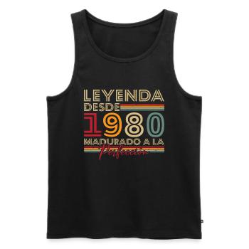 Legend since 1980 Birthday Gift - Men's Premium Organic Tank Top - black - Front - Michal (187cm)