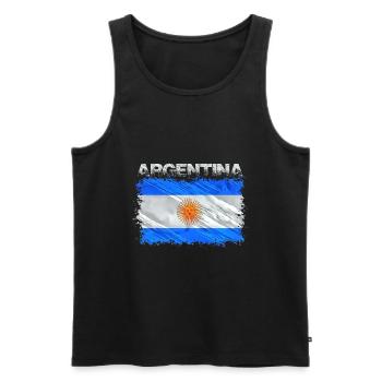 Argentinien - Männer Premium Bio Tank Top - Schwarz - Vorne - Michal (187cm)