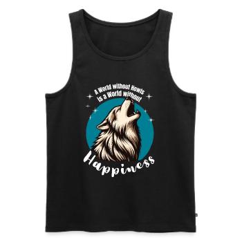 Wolf Wald Wildtier Natur Naturschützer Tierschutz - Männer Premium Bio Tank Top - Schwarz - Vorne - AI Model Male 178 light (178cm)