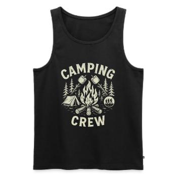 Camping Crew Cadeau amusant pour les amateurs de camping - Débardeur bio Premium Homme - noir - Devant - AI Model Male 178 light (178cm)