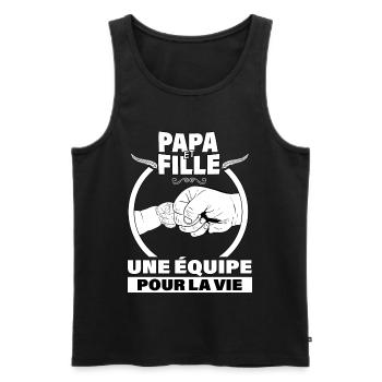 Papa et fille une équipe pour la vie - Débardeur bio Premium Homme - noir - Devant - Michal (187cm)