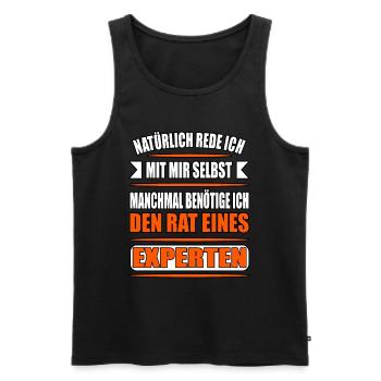 Lustiger Spruch Experte, farbenfroh - Männer Premium Bio Tank Top - Schwarz - Vorne - Michal (187cm)