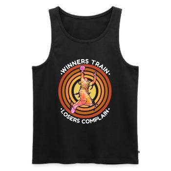 Basketball Motivation | Retro Colorful Shirt - Men's Premium Organic Tank Top - black - Front - Michal (187cm)