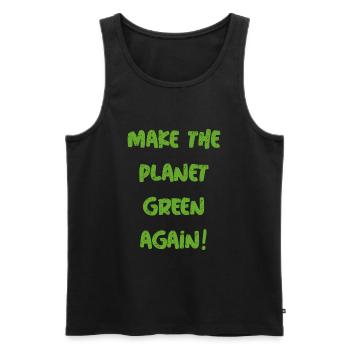 Make The Planet Green Again! - Männer Premium Bio Tank Top - Schwarz - Vorne - Michal (187cm)