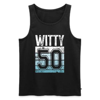 50 års fødselsdag 50 år Witty 50 - Herre Premium økologisk tanktop - sort - Foran - AI Model Male 178 light (178cm)