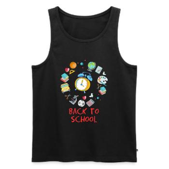 Back to school. nice, colorful, funny. - Men's Premium Organic Tank Top - black - Front - Michal (187cm)