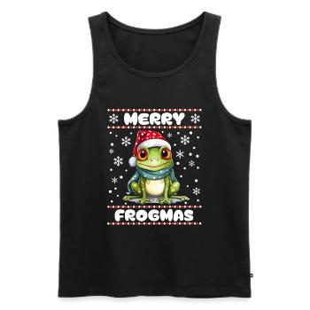 Mignon Grenouille Souhaite Joyeux Noël - Débardeur bio Premium Homme - noir - Devant - Michal (187cm)