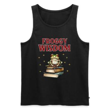 Froggy Wisdom - Men's Premium Organic Tank Top - black - Front - Michal (187cm)