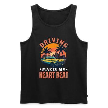 Driving Makes My Heart Beat - Männer Premium Bio Tank Top - Schwarz - Vorne - AI Model Male 178 light (178cm)