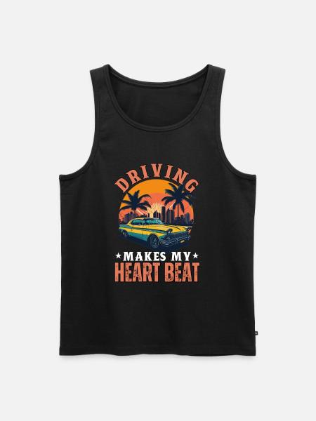 Autorijden doet mijn hart kloppen - Mannen Premium Bio Tanktop - zwart