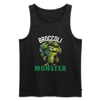 Broccoli Monster - Men's Premium Organic Tank Top - black - Front - AI Model Male 178 light (178cm)