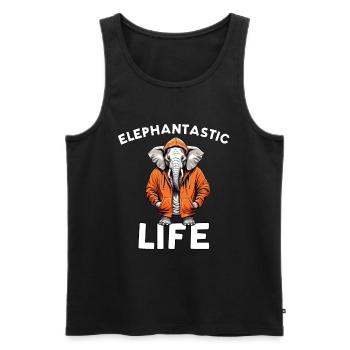 Elephantastic Life - Elephant Design - Débardeur bio Premium Homme - noir - Devant - AI Model Male 178 light (178cm)