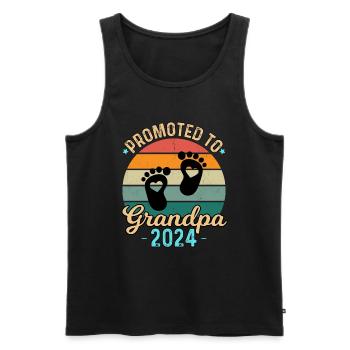 Promu grand-père 2024 - Débardeur bio Premium Homme - noir - Devant - Michal (187cm)