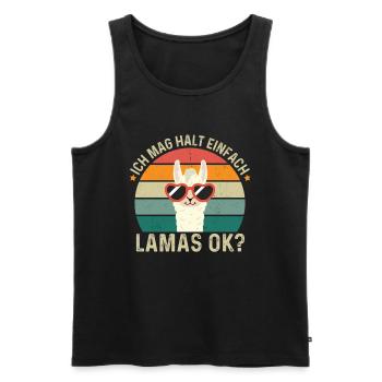 Ich Mag Halt Einfach Lamas Ok? - Lamadesign - Männer Premium Bio Tank Top - Schwarz - Vorne - AI Model Male 178 light (178cm)