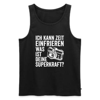 Ich Kann Zeit Einfrieren Was Ist Deine Superkraft? - Männer Premium Bio Tank Top - Schwarz - Vorne - Michal (187cm)