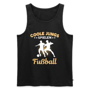 Garçons cool jouant au football - Débardeur bio Premium Homme - noir - Devant - AI Model Male 178 light (178cm)