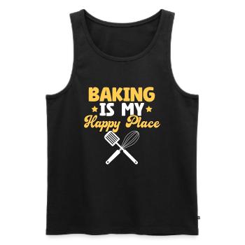 Baking is My Happy Place - Männer Premium Bio Tank Top - Schwarz - Vorne - AI Model Male 178 light (178cm)