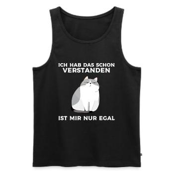 Je comprends, mais je m’en fous - Débardeur bio Premium Homme - noir - Devant - Michal (187cm)