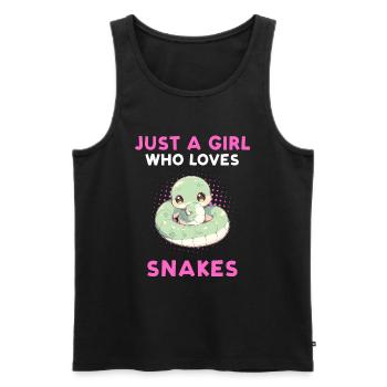 Just A Girl Who Loves Snakes - Männer Premium Bio Tank Top - Schwarz - Vorne - Michal (187cm)