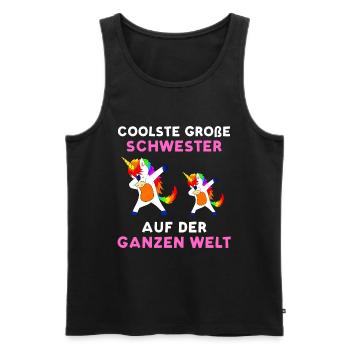 Coolest big sister in the whole world - Men's Premium Organic Tank Top - black - Front - Michal (187cm)