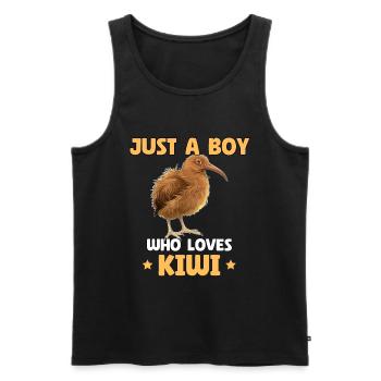 Just A Boy Who Loves Kiwi - Men's Premium Organic Tank Top - black - Front - Michal (187cm)