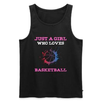 Juste une fille qui aime le basket-ball - Débardeur bio Premium Homme - noir - Devant - Michal (187cm)