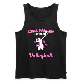 Coole Mädchen Spielen Volleyball - Männer Premium Bio Tank Top - Schwarz - Vorne - Michal (187cm)